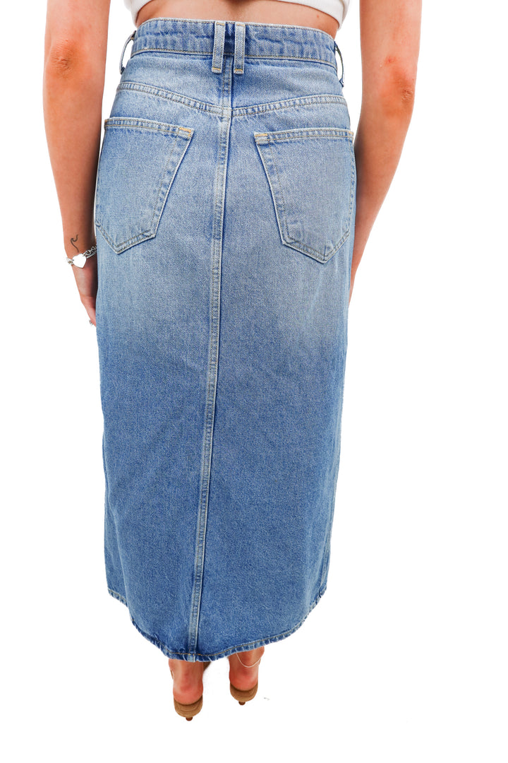 Mango denim long skirt (S)