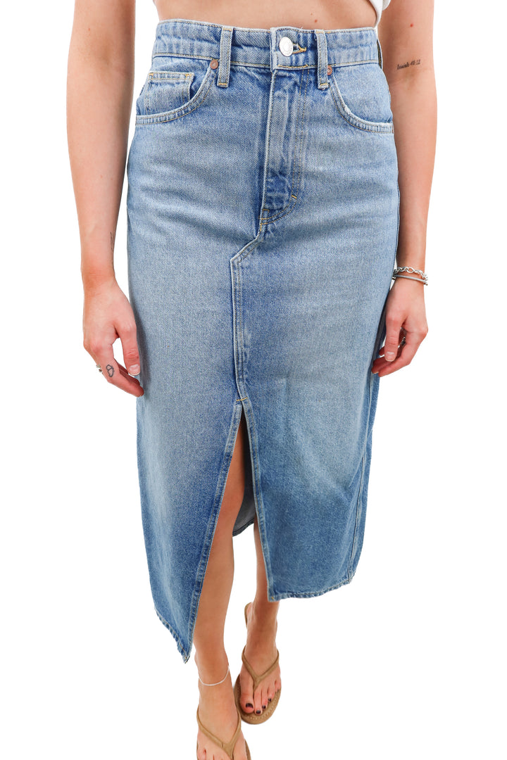 Mango denim long skirt (S)