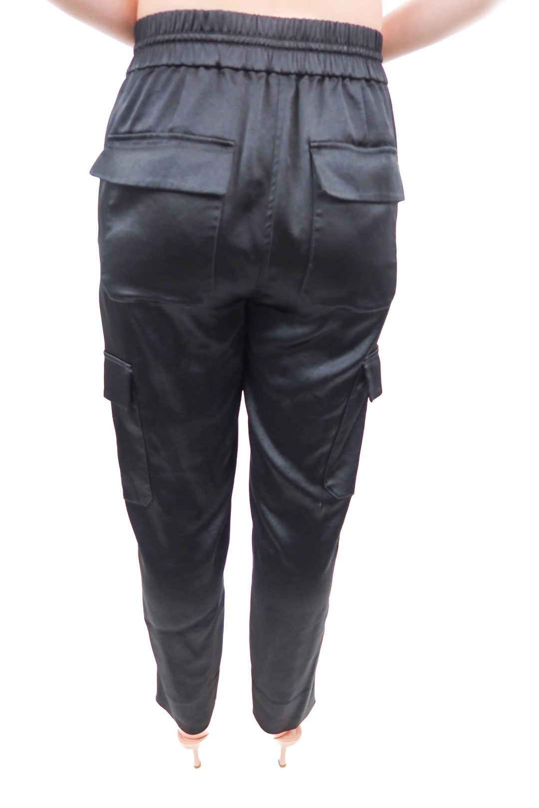 M.M Lafleur black satin cargo pants (0)