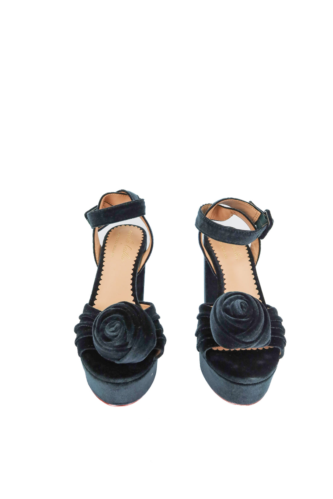nicola bathie x antonio melani green velvet chunky platform heels (7)