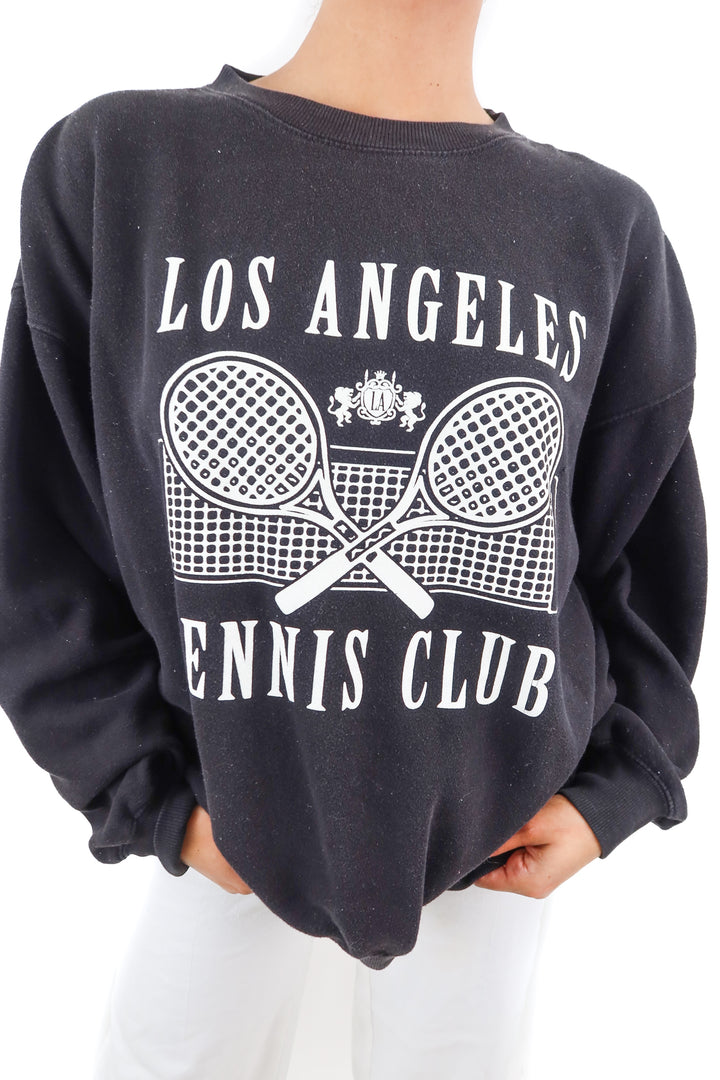 Show Me Your Mumu black LA Tennis Club sweatshirt (M; retail $114)
