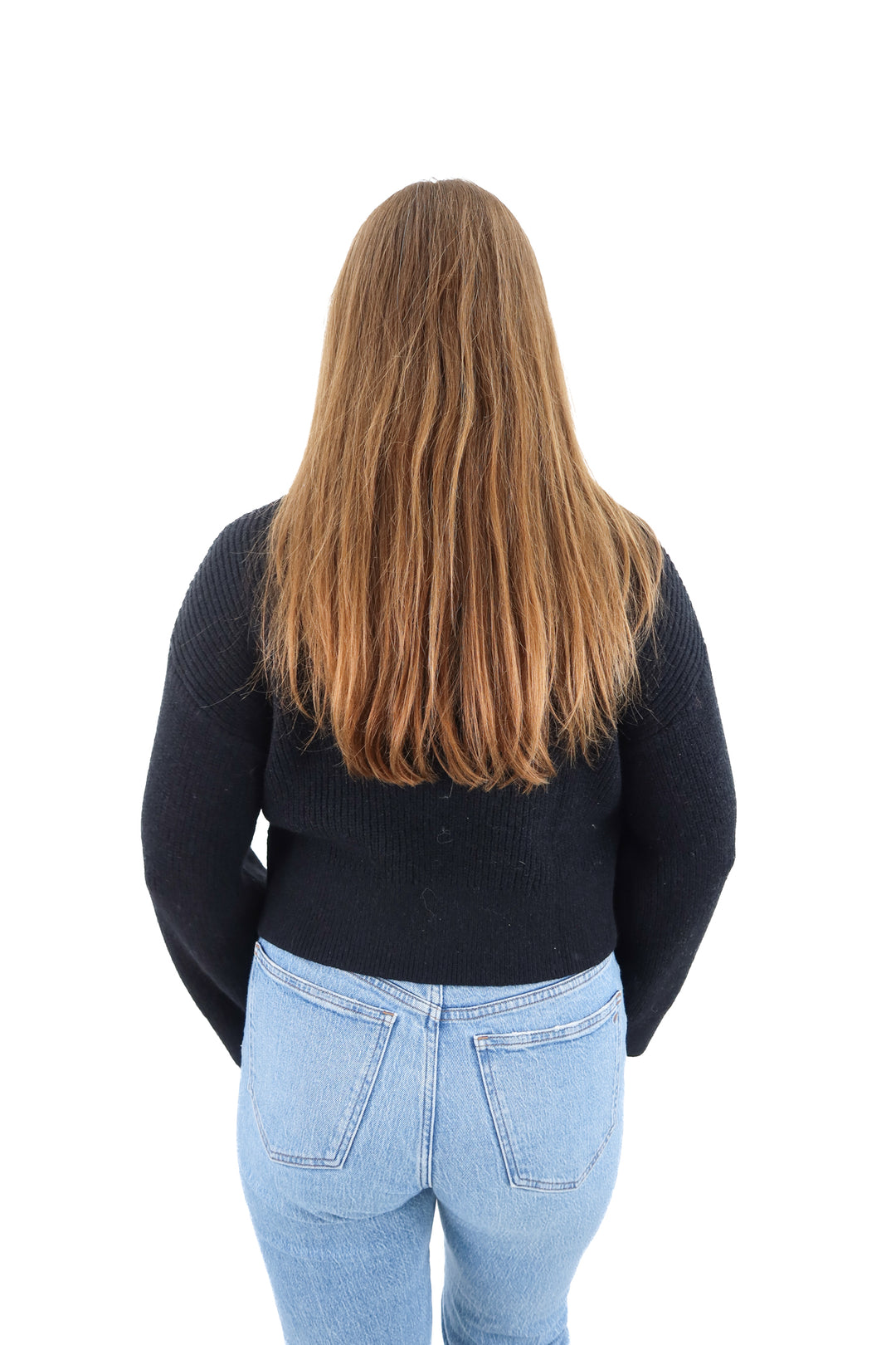cupshe black cropped mock neck sweater nwt (xs)