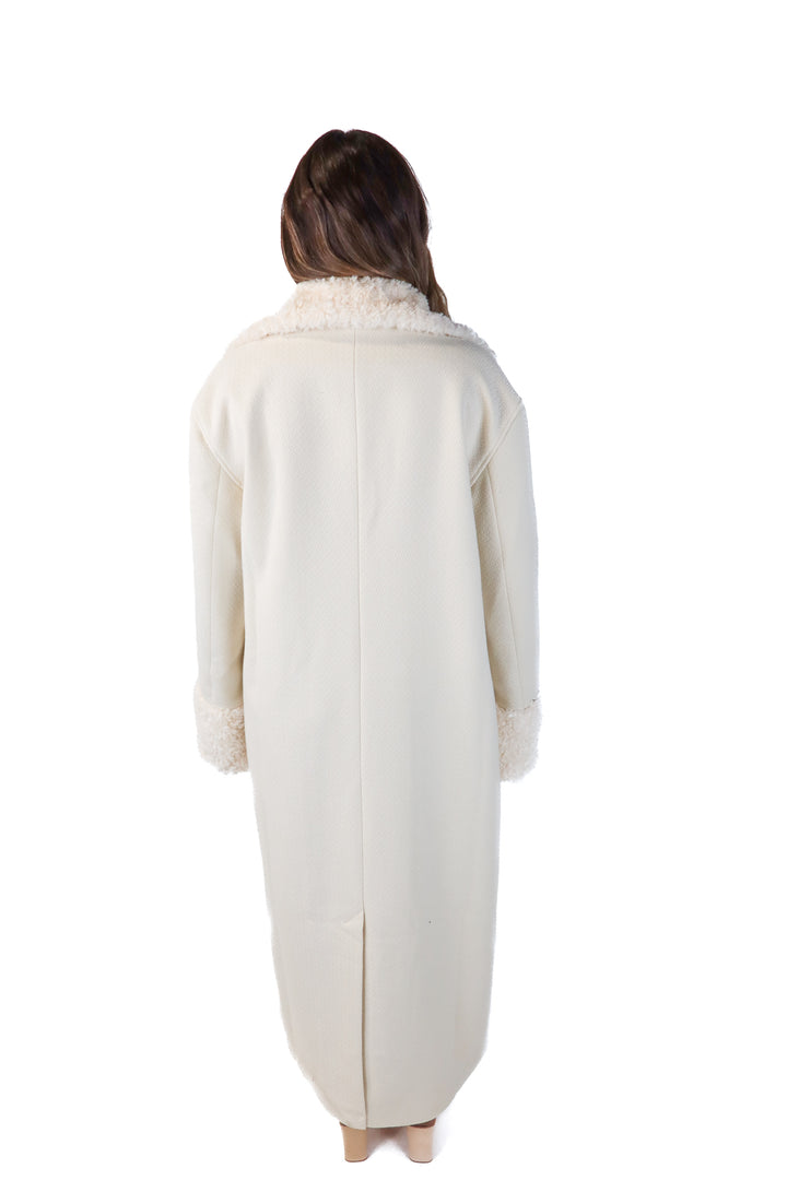 amanda uprichard cream long coat NWT (L)