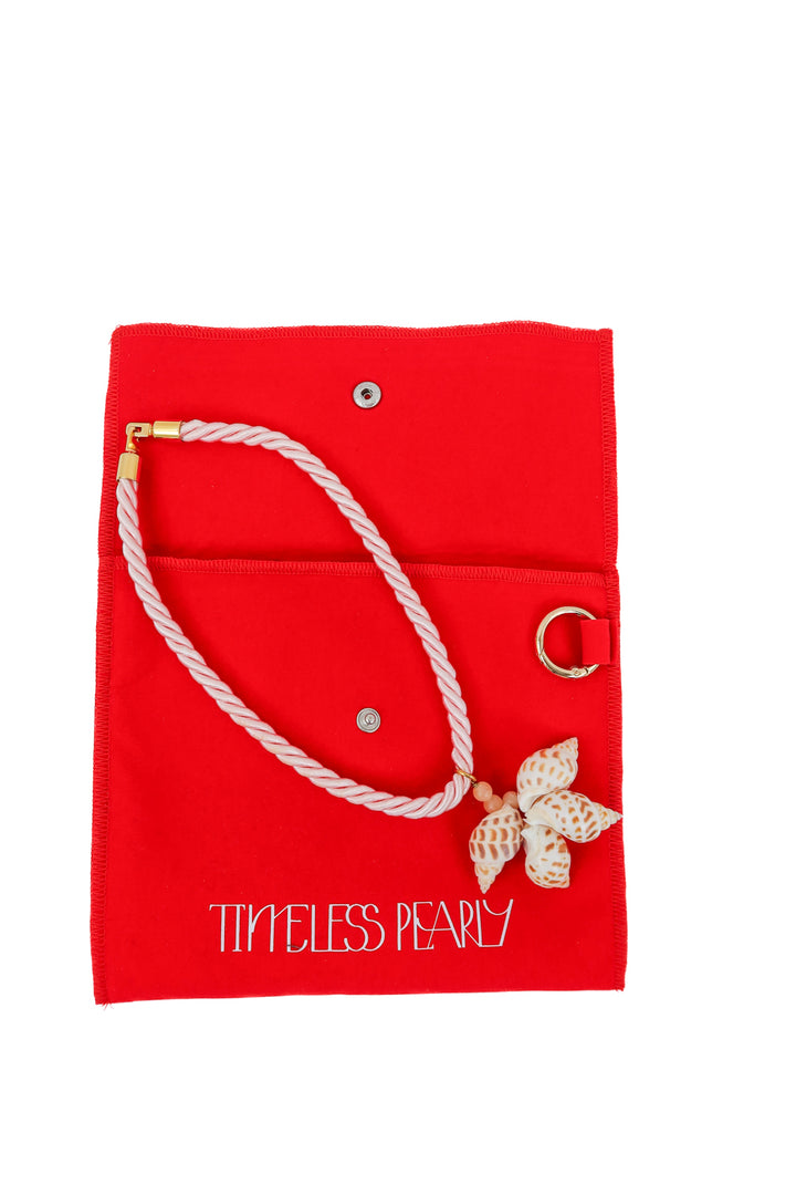 Pink Cord & Seashell Necklace (est. retail $175)