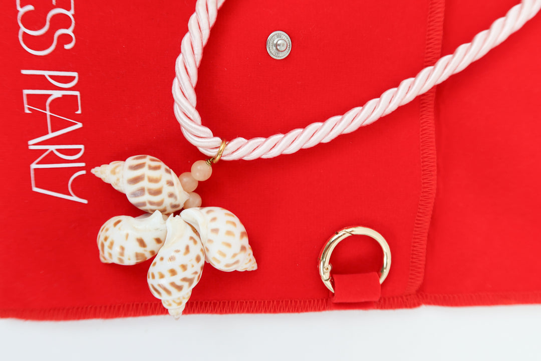 Pink Cord & Seashell Necklace (est. retail $175)