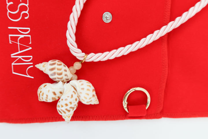 Pink Cord & Seashell Necklace (est. retail $175)