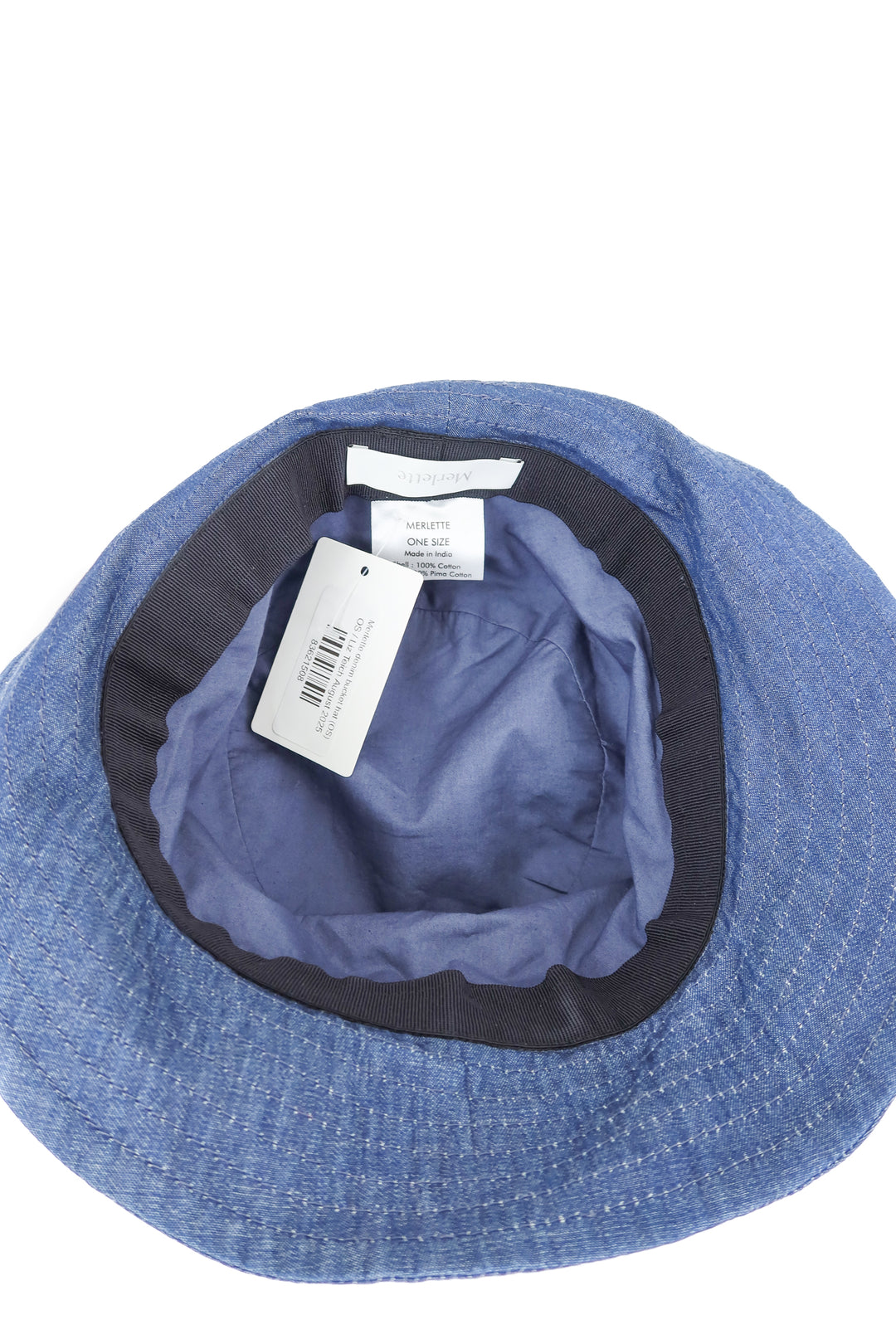 Merlette denim hat (OS; retail $140)