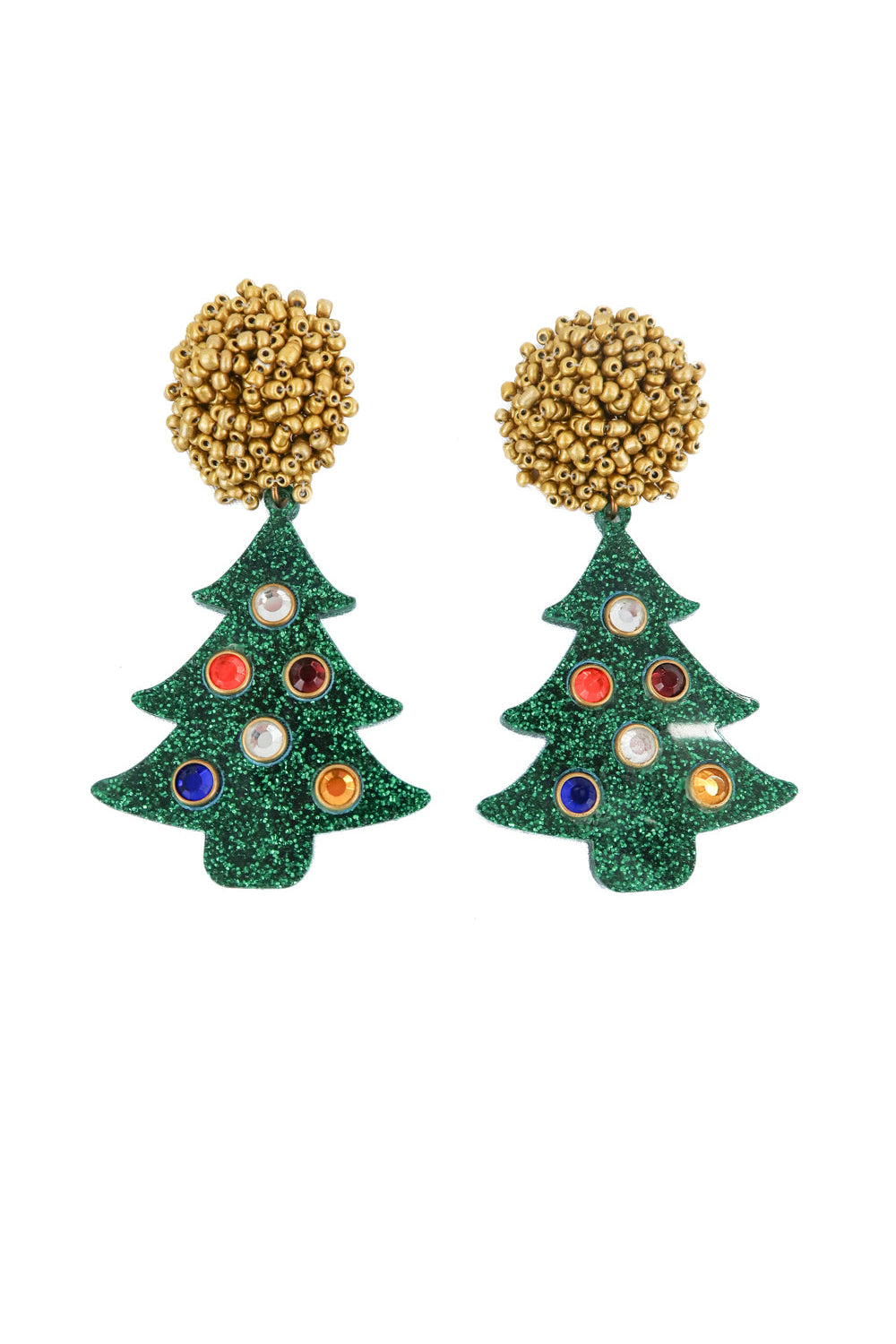 christmas tree resin earrings