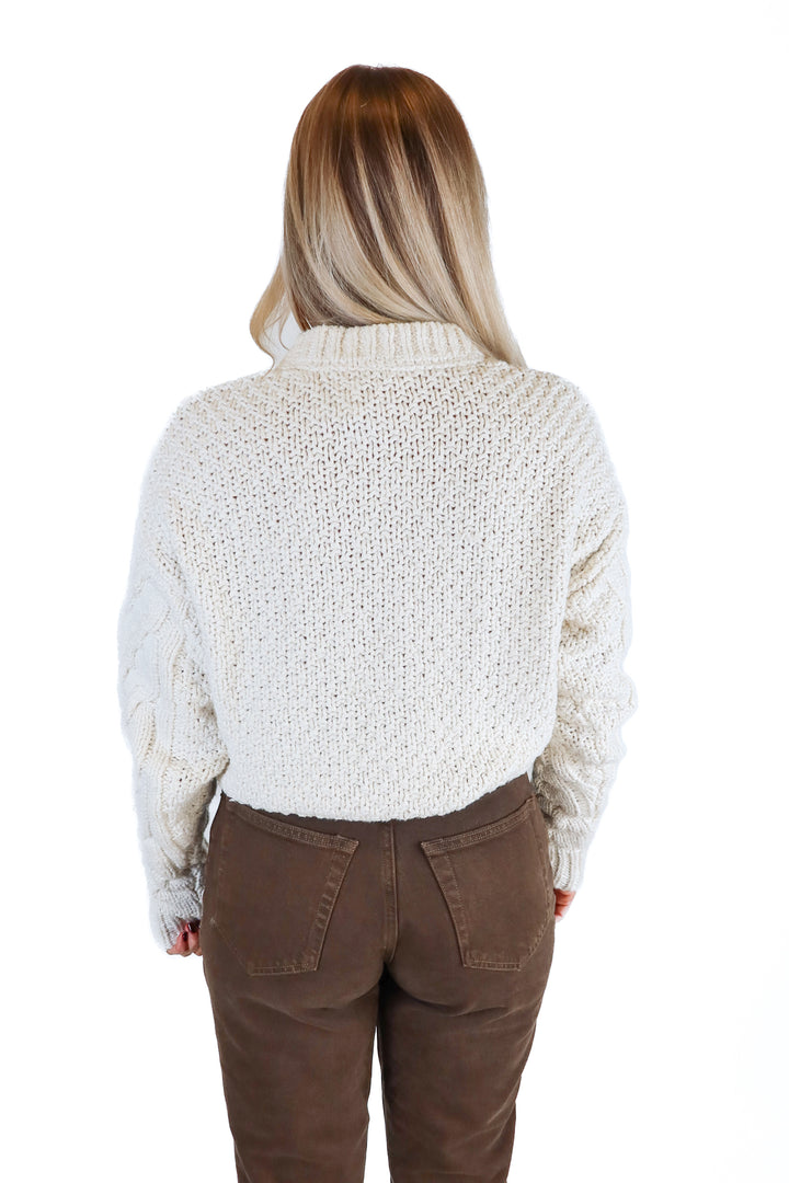 Free People Cream Cable Knit Cardigan NWT; retails for $148 (S)