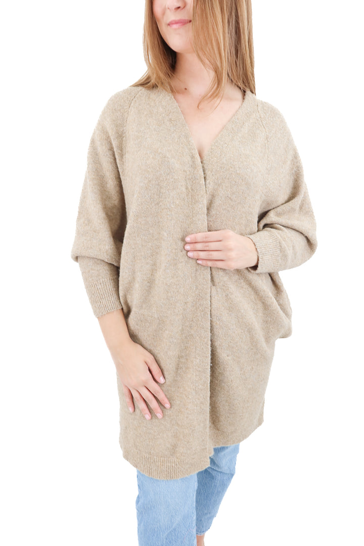cupshe taupe open front cardigan (s)