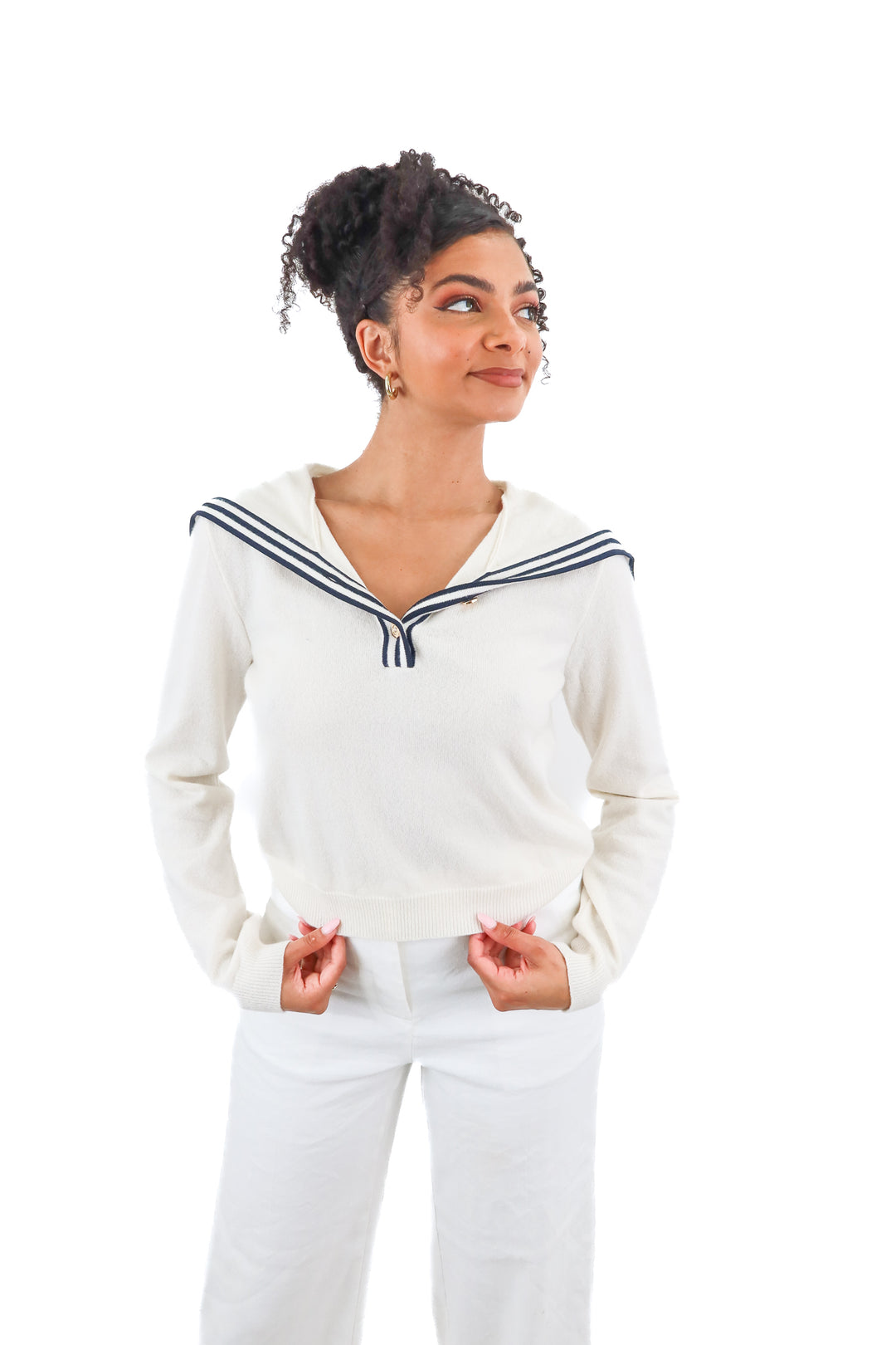 Frame cream sailor sweater (M; retail $498)