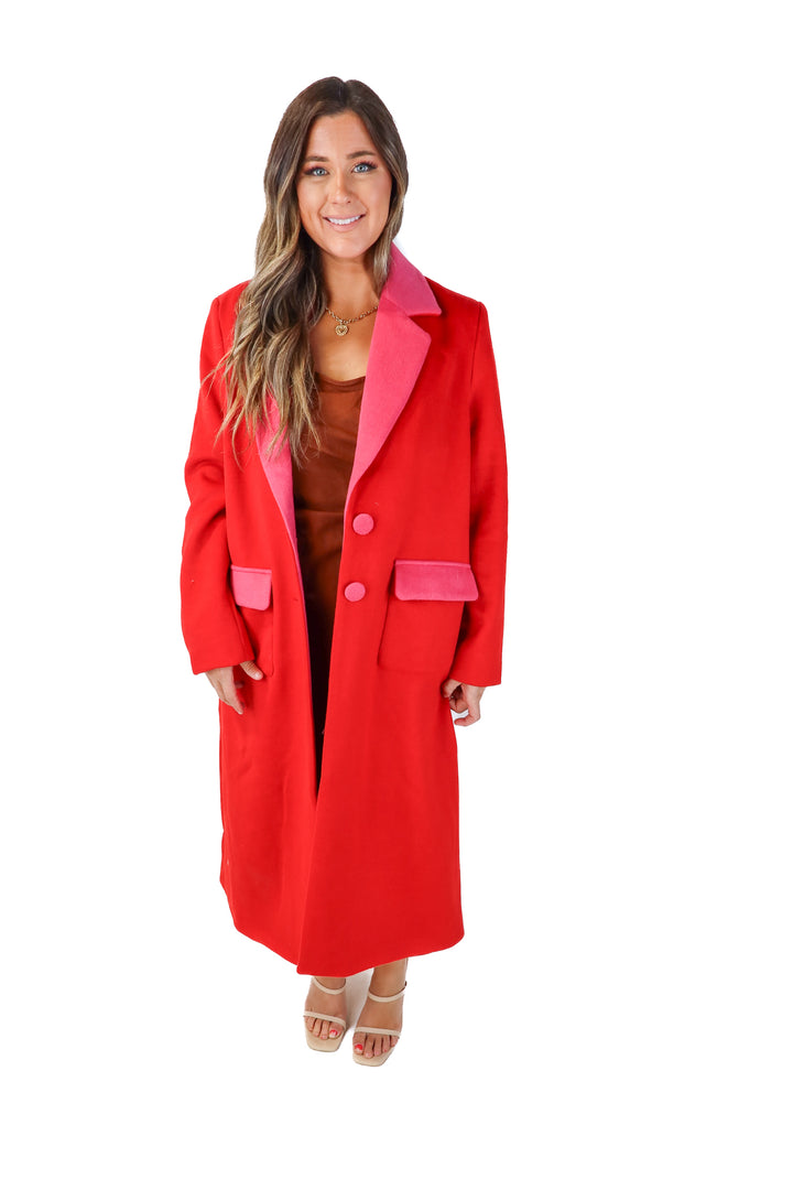 never fully dressed red/pink wool coat NWT (XL)