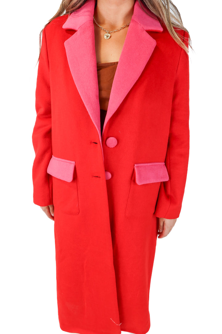 never fully dressed red/pink wool coat NWT (XL)