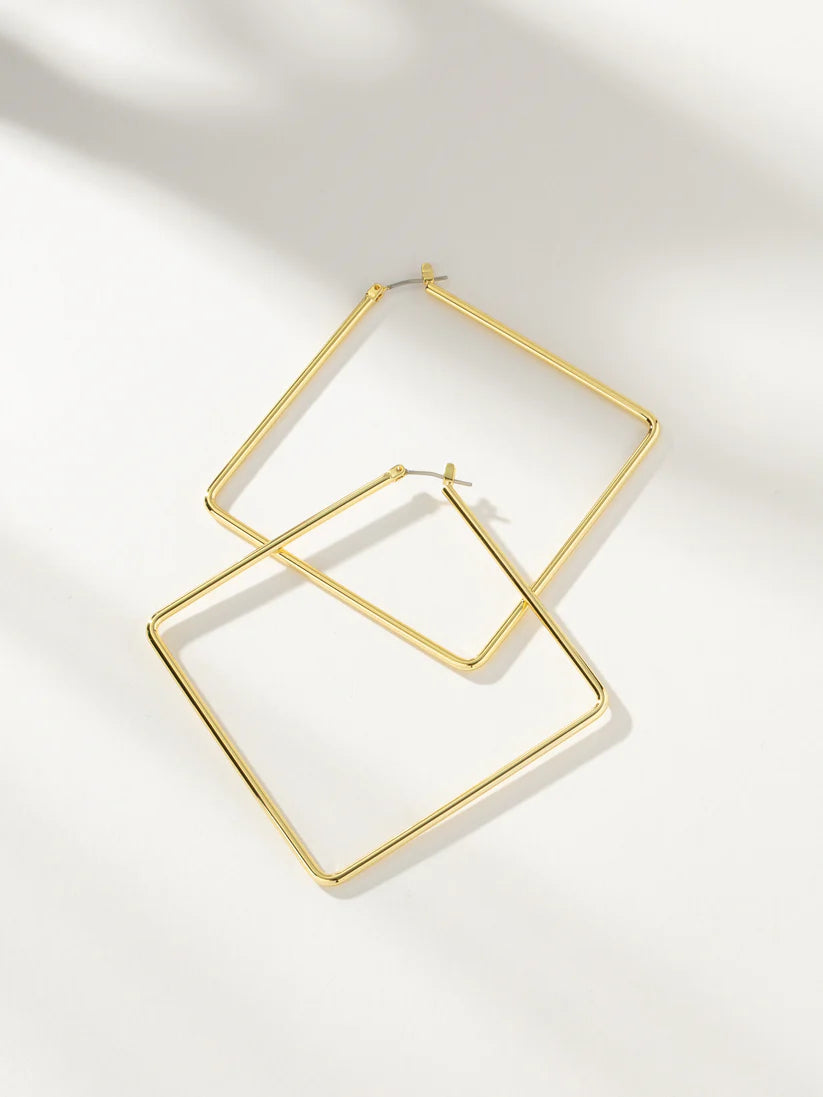 uncommon james "girl boss geometric hoop earrings" NWT (retail $58)