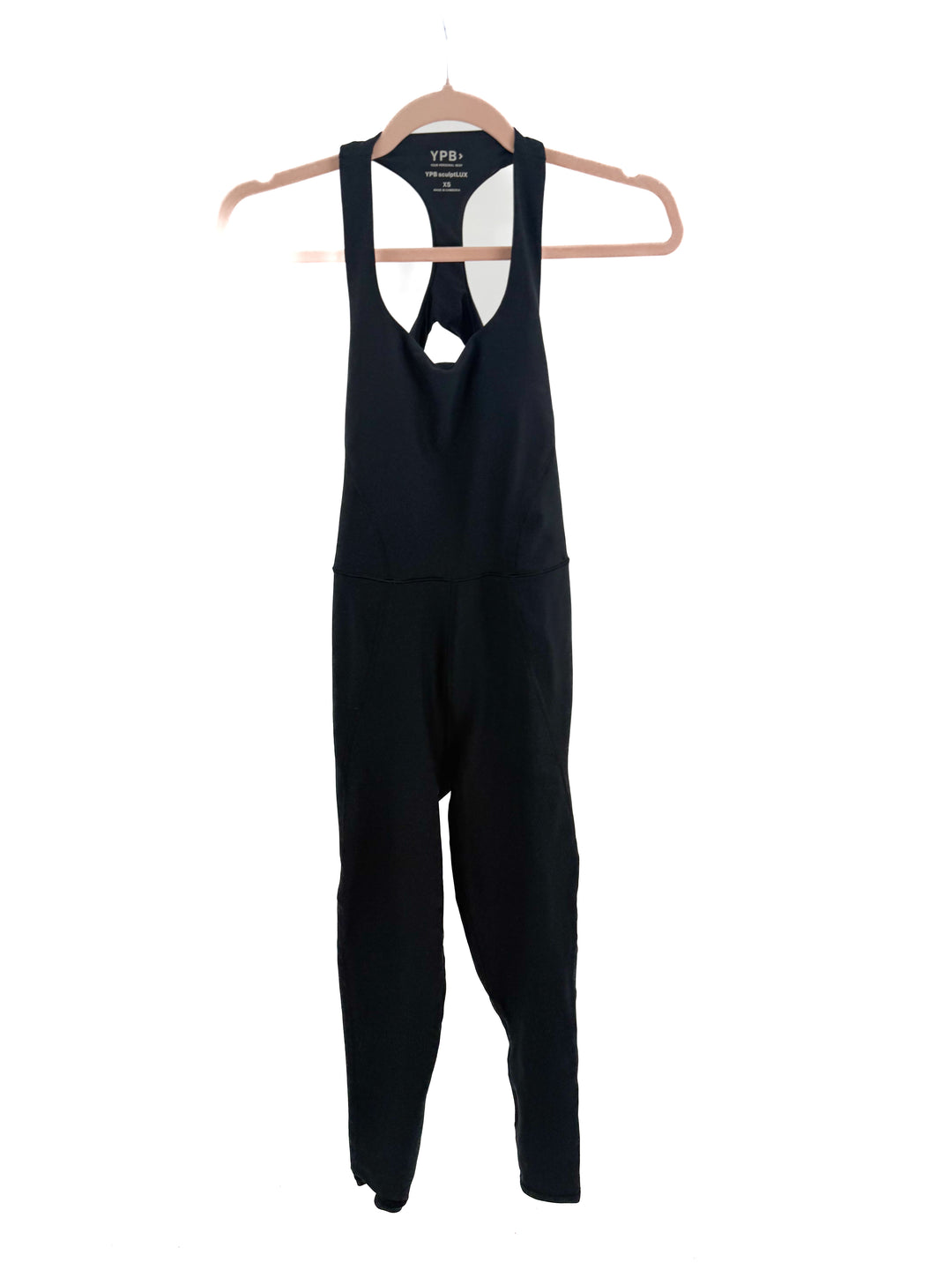 ypb black active jumpsuit NWT (xs; retail $100)