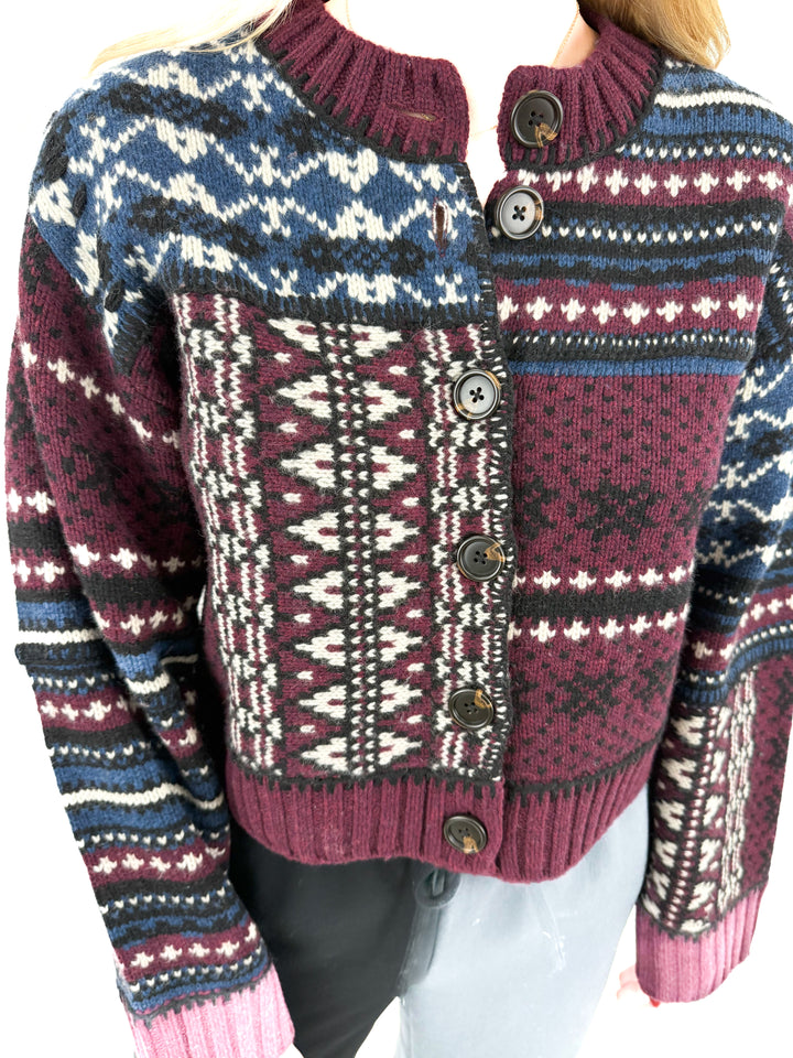 sea ny linea fair isle knit cardigan NWT (S; retail $450)