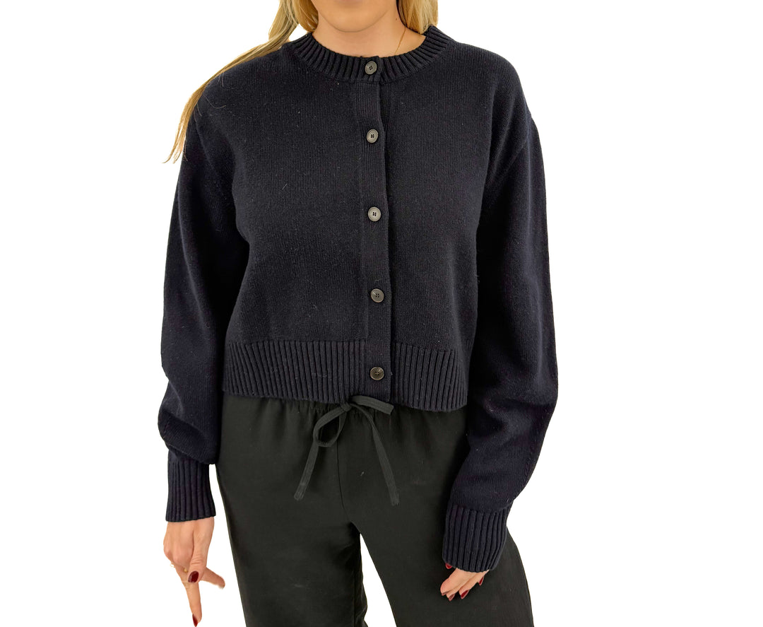 cos navy wool cardigan (S; retail $179)