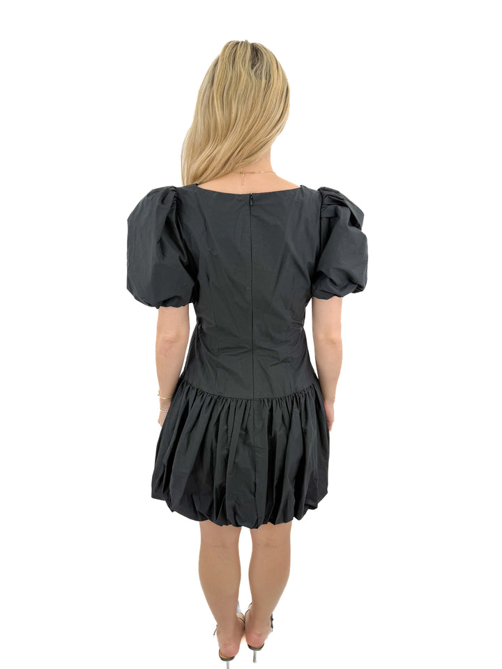 ivy city co. black tristan bubble hem mini dress NWT (S; retail $98)