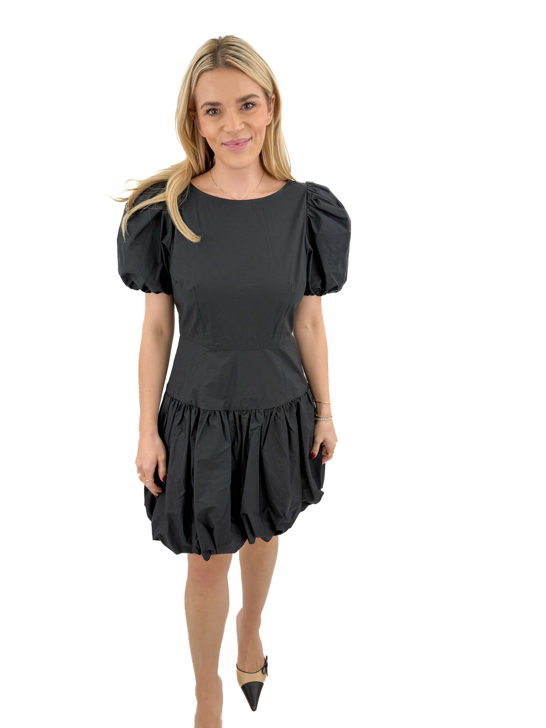 ivy city co. black tristan bubble hem mini dress NWT (S; retail $98)
