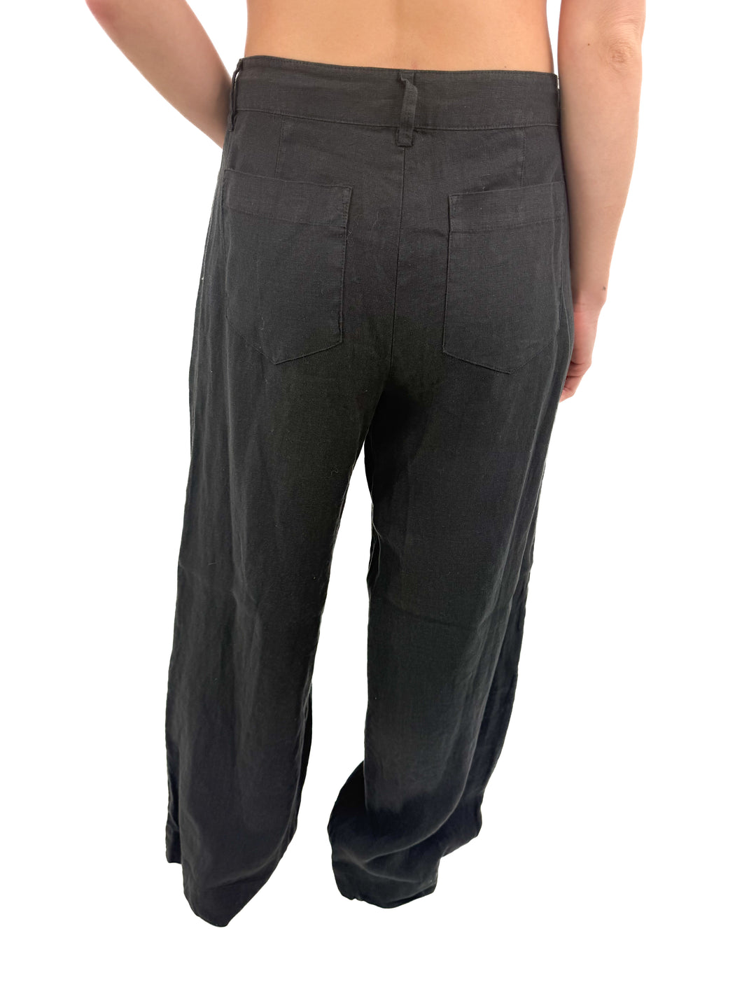 sanctuary black linen pants (27; retail $119)