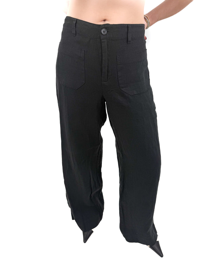sanctuary black linen pants (27; retail $119)