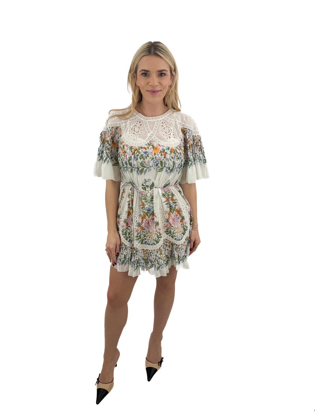 farm rio white floral eyelet mini dress NWT (S; retail $298)