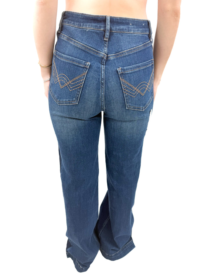 idyllwind dark wash split hem bell bottom jeans NWT (6)
