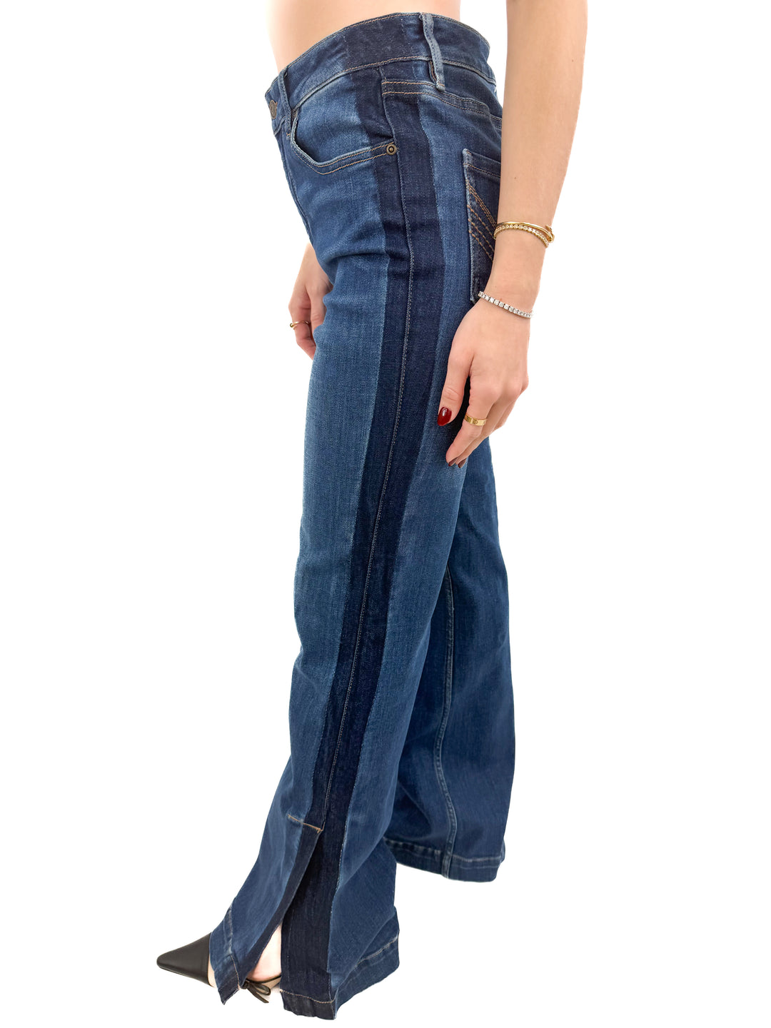 idyllwind dark wash split hem bell bottom jeans NWT (6)