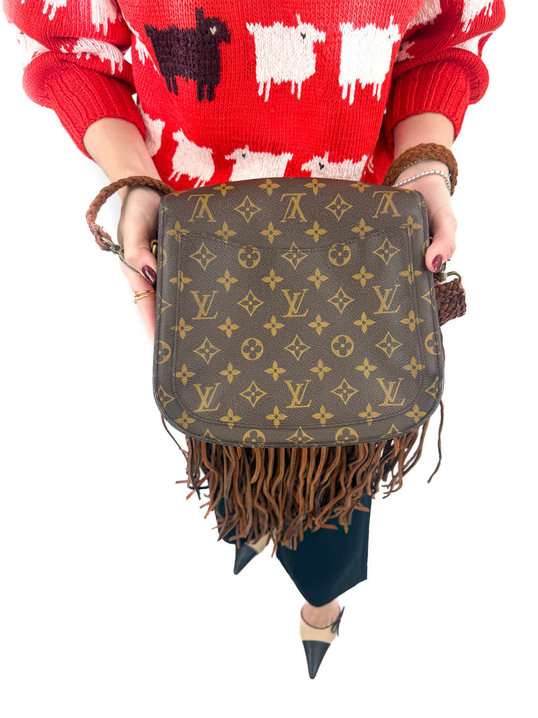 Upcycled Louis Vuitton Crossbody Boho Bag (retail $2,299.99)