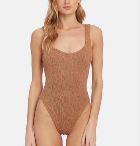 Hunza G Bronze One-Piece Swimsuit (O/S; retail $240)