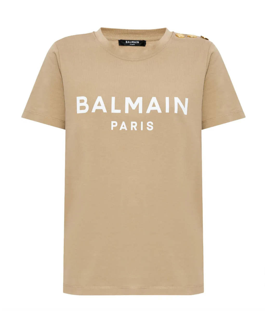 SOLD balmain tan tshirt (L; retail $616)