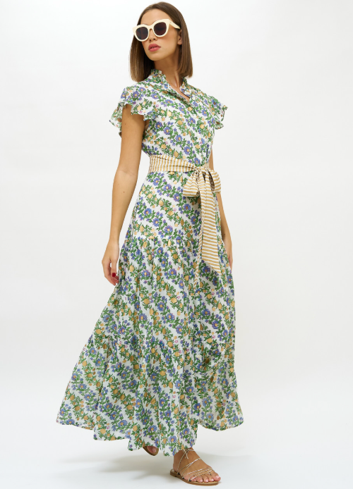 SOLD oliphant floral metallic maxi dress NWT (s; retail $328)