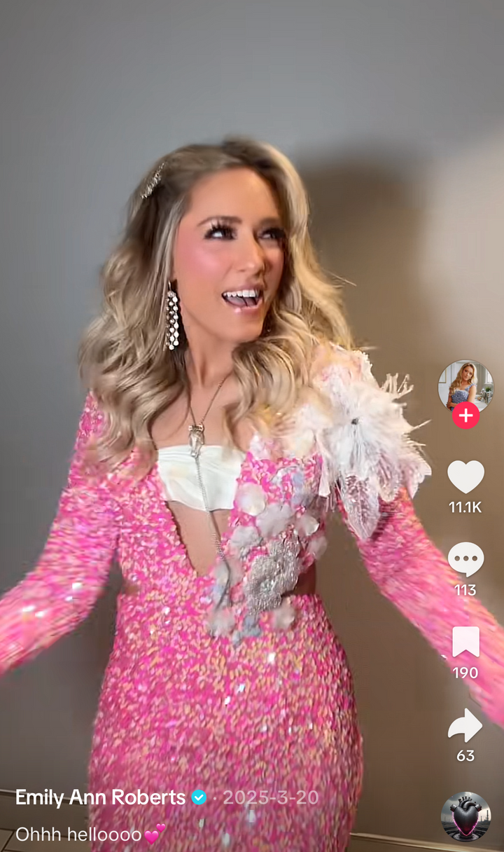 petal + pup pink sequin floral crop top and mini skirt set (xs)