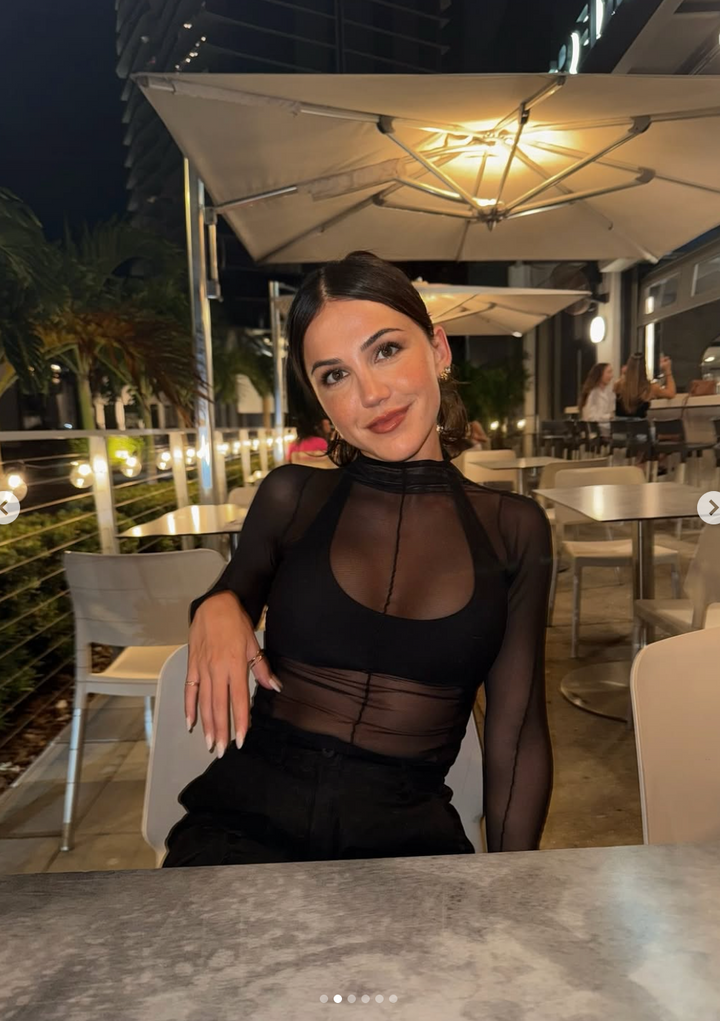 *AUCTION* joah brown black mesh long sleeve top (xs/s)