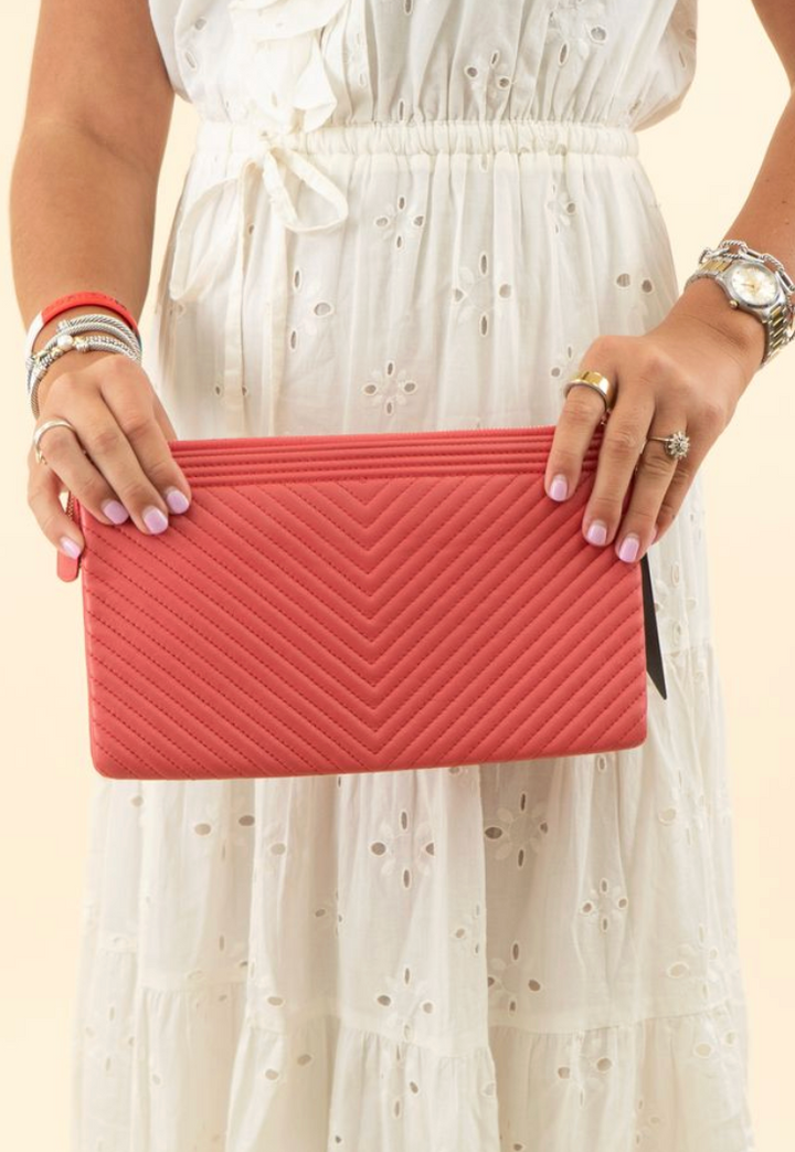 Chanel Pink Boy Chevron Clutch