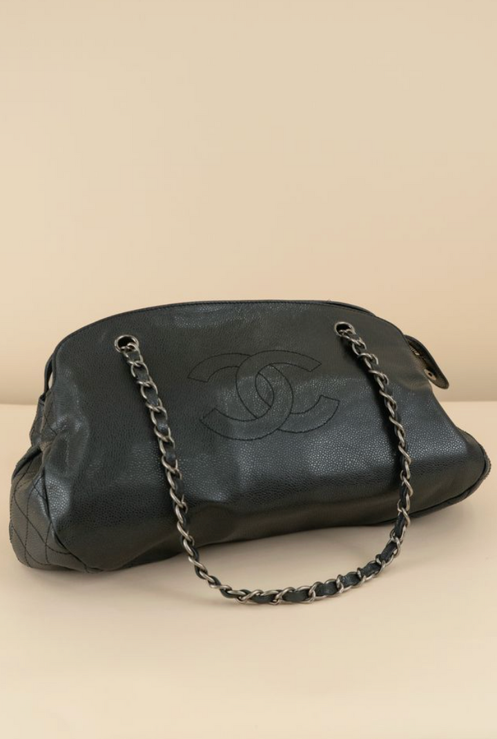 Chanel Black Caviar Leather Bowler Bag (almost vintage!)