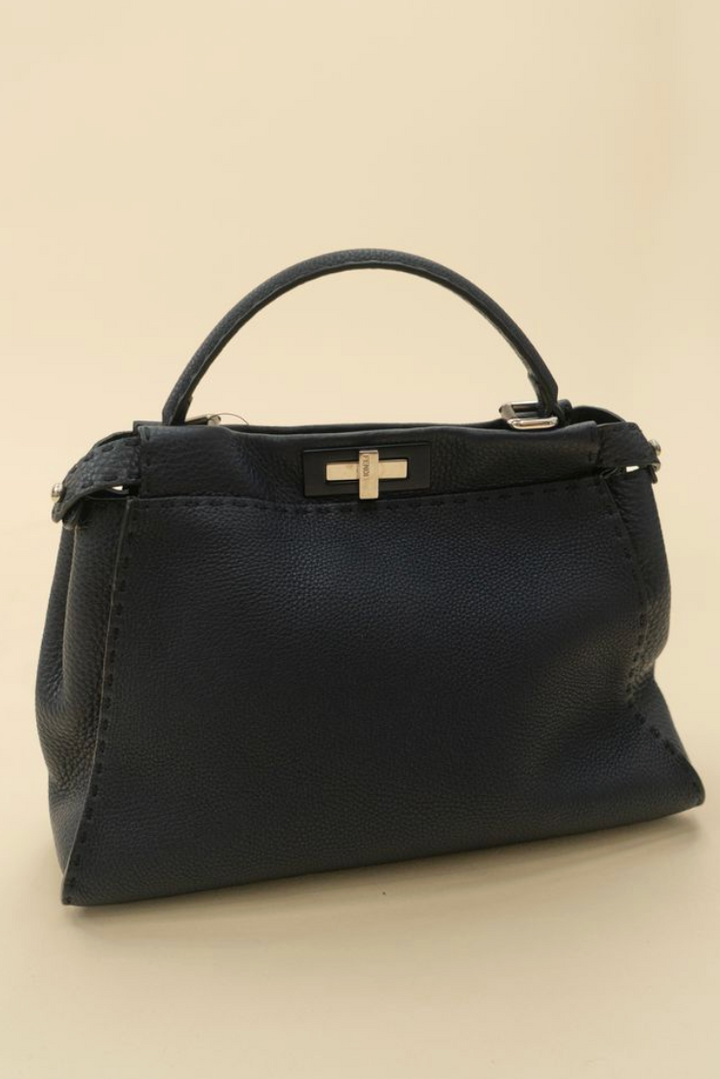 Fendi Blue Leather Peekaboo Crossbody (retail $6,100)