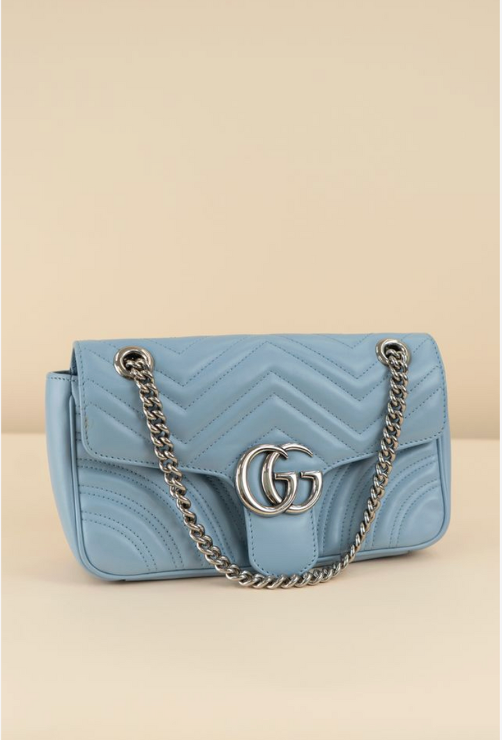 Gucci Marmont in powder blue (retail $2,850)
