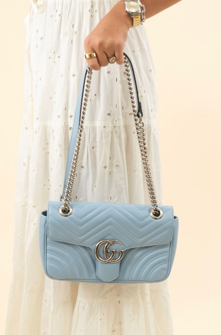 Gucci Marmont in powder blue (retail $2,850)