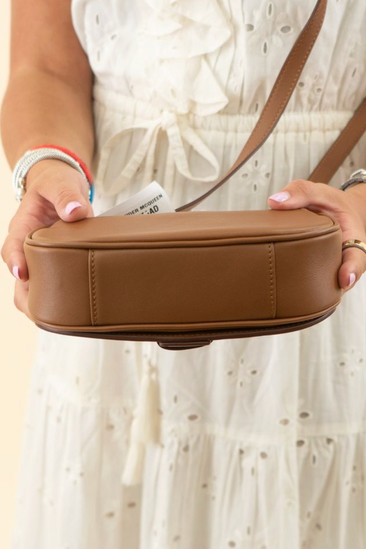 Alexander McQueen Tan Leather Crossbody (retail $1,390)