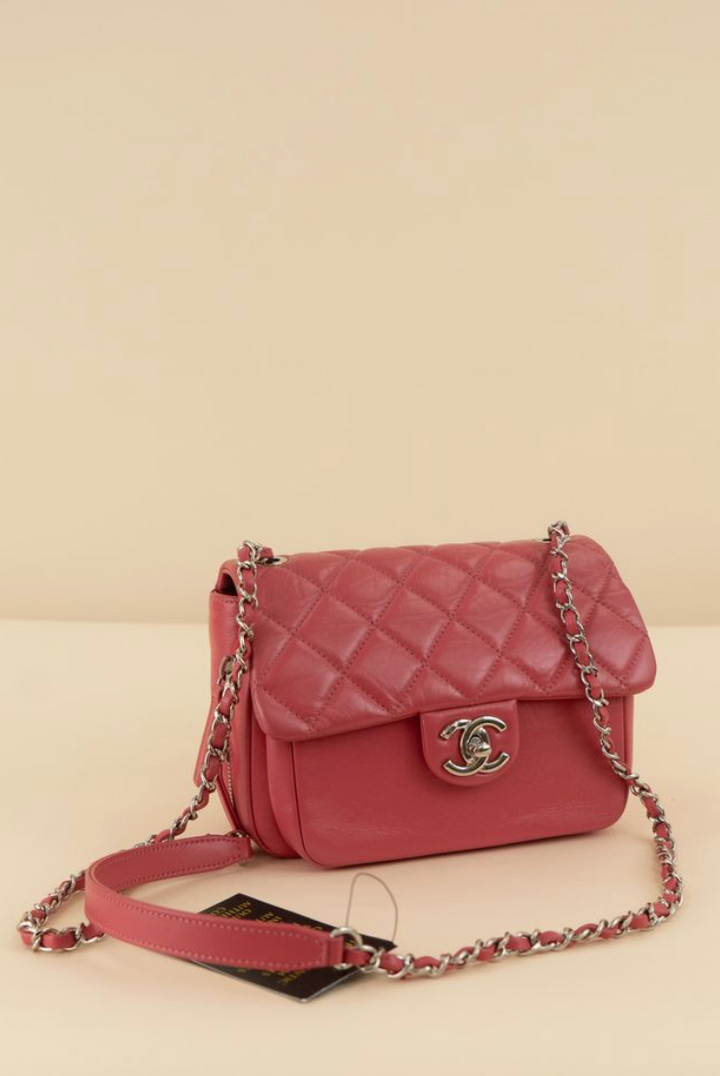 Chanel pink quilted lambskin crossbody (retail $8,000)