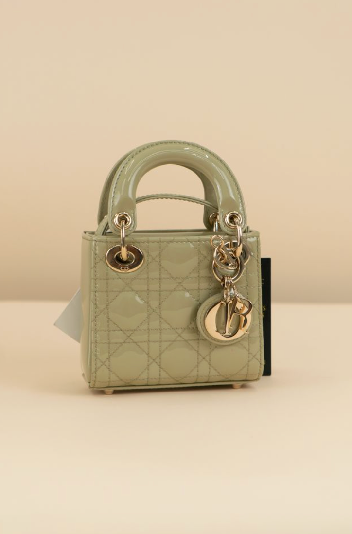 Dior Micro Lady Dior in Sage Green Patent