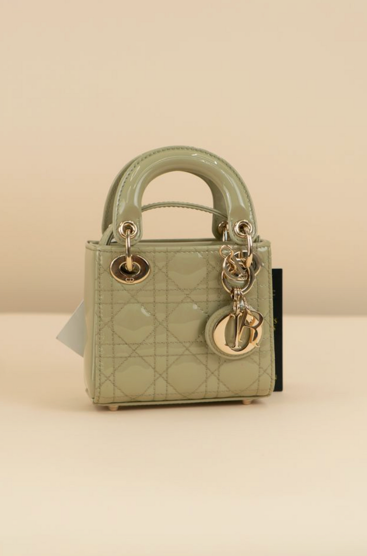 Dior Micro Lady Dior in Sage Green Patent