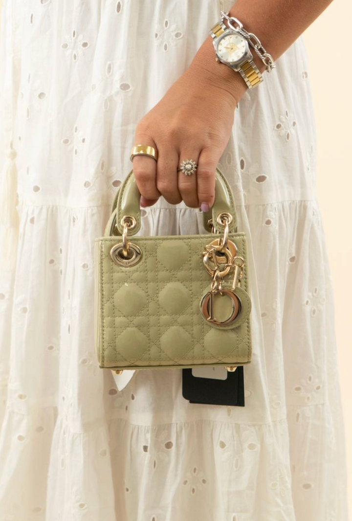 Dior Micro Lady Dior in Sage Green Patent