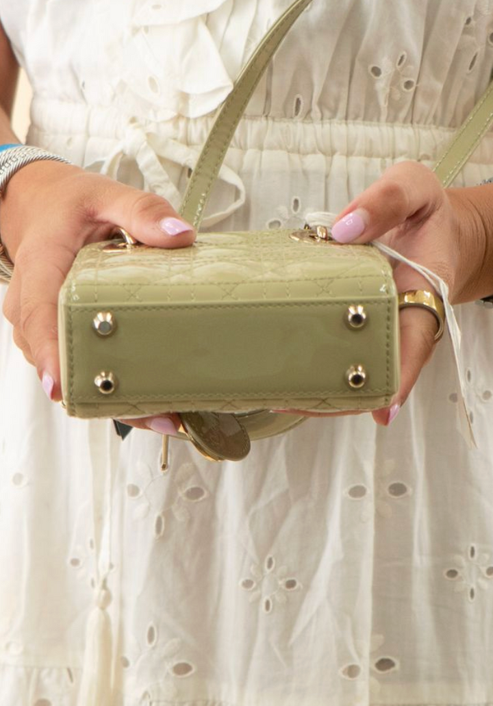 Dior Micro Lady Dior in Sage Green Patent