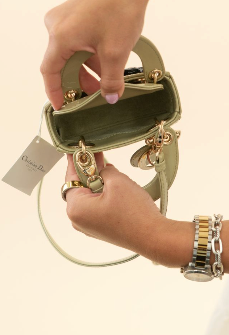 Dior Micro Lady Dior in Sage Green Patent