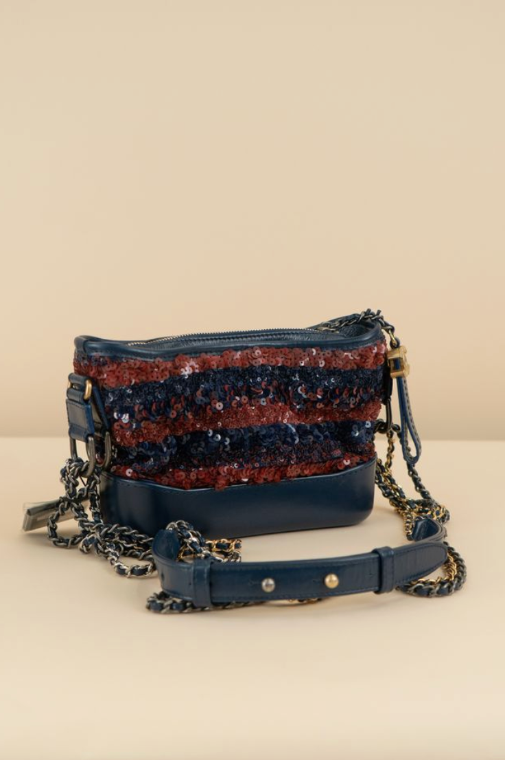 Chanel Sequin Gabrielle Leather Crossbody Bag