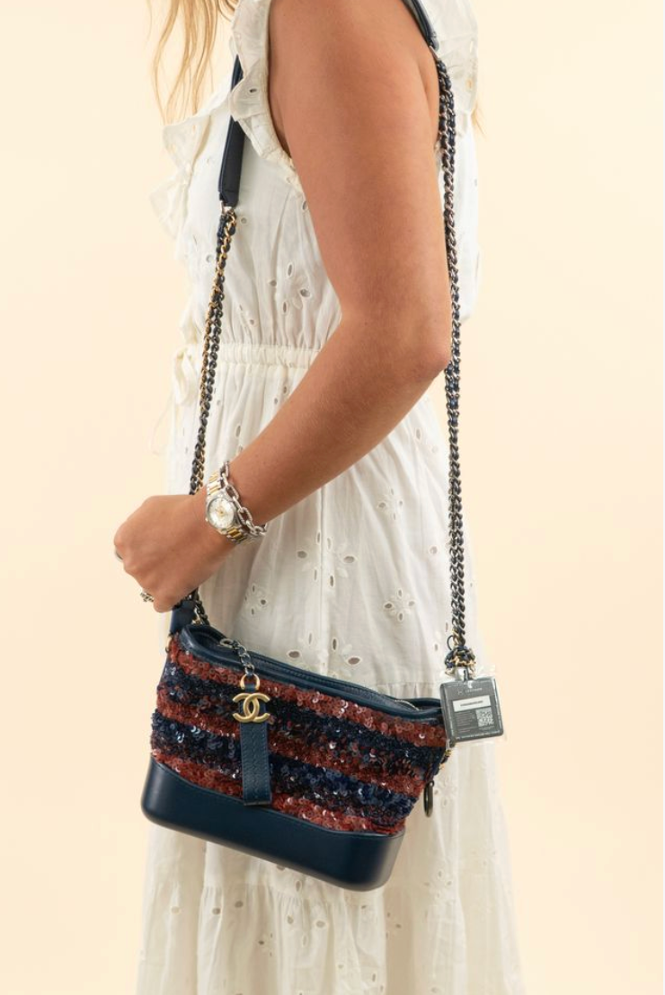 Chanel Sequin Gabrielle Leather Crossbody Bag