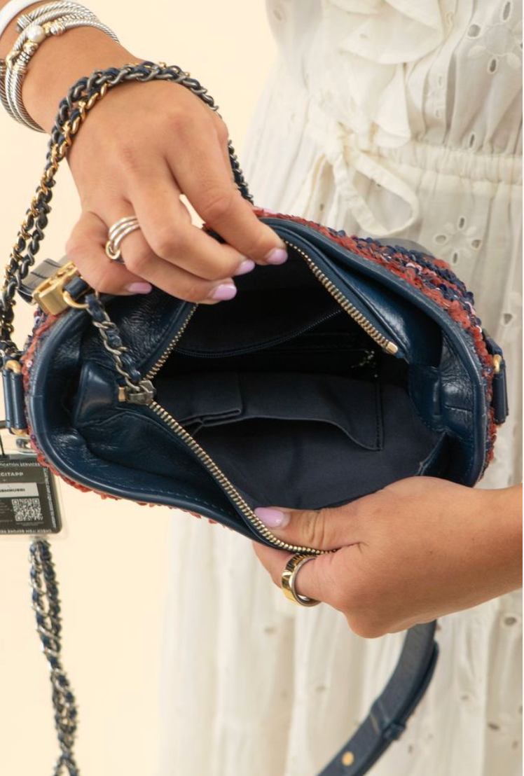 Chanel Sequin Gabrielle Leather Crossbody Bag