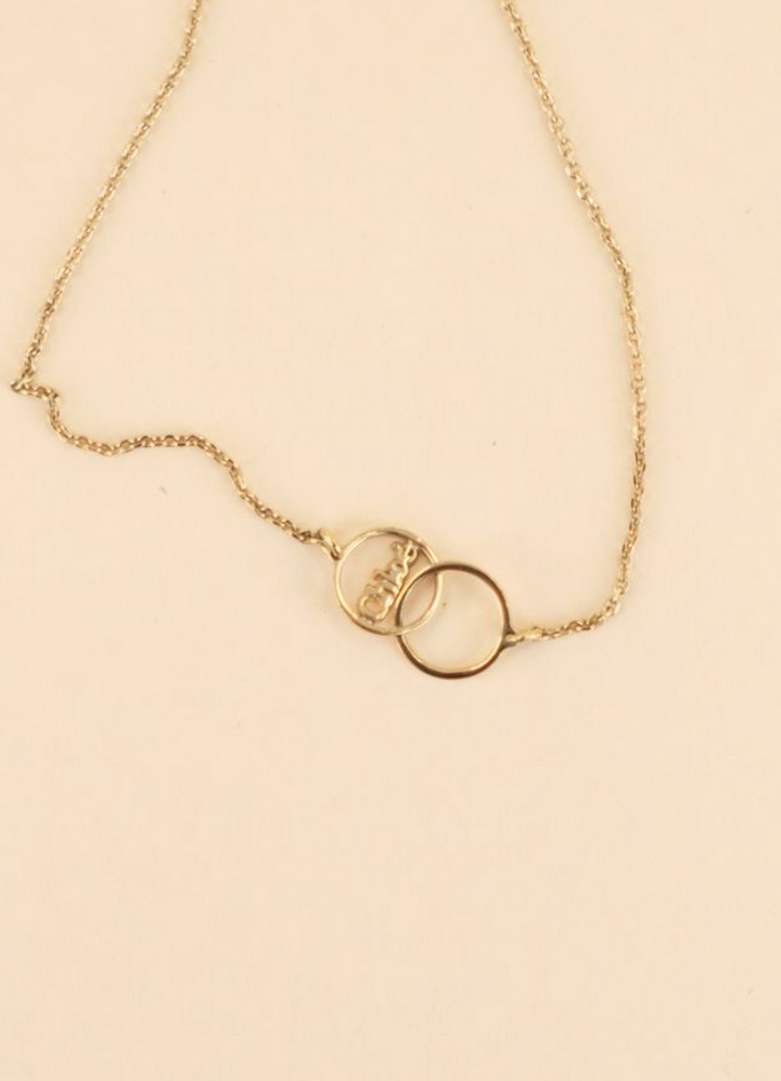 Chloe interlocking gold necklace (retail $850)